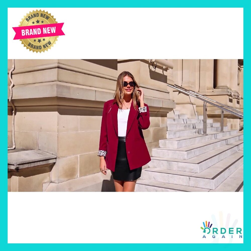 Leopard Print Lined Blazer Open Front Business Ca… - image 8